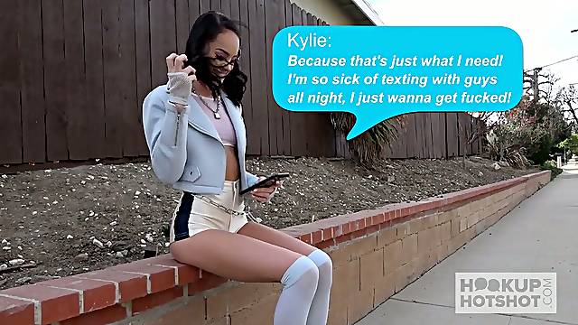 Tight butthole of rather flexible and leggy nympho Kylie gets drilled rather hard