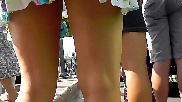 Outdoor upskirt taken in a public space