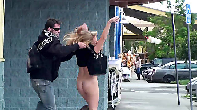 Pretty babe is getting upskirt on the street