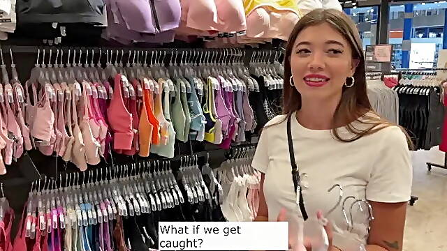 Blowjob in Fitting Room Too Much Cum in Her Mouth