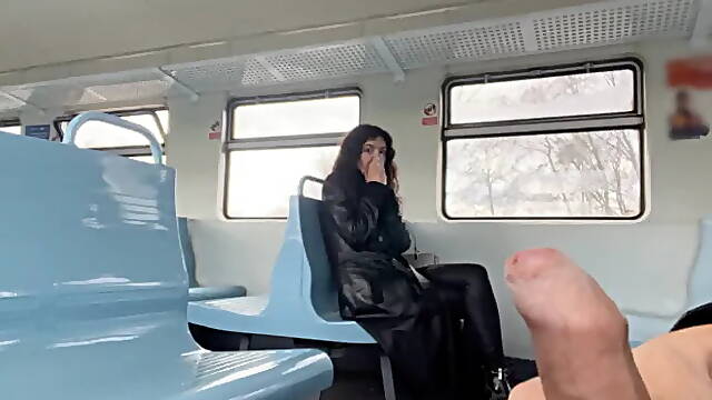 Public Train Flashing with Stranger