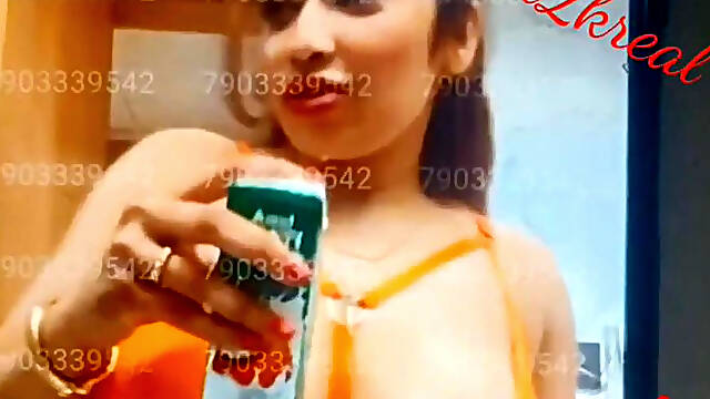Aditi Mistri Latest Live Video Orange Bra Hot Live