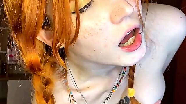 Great Big Boobs On Masturbating Redhead