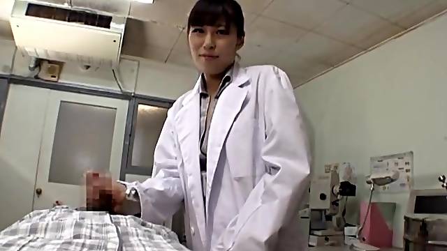 HD POV video of a horny Japanese nurse giving a nice blowjob