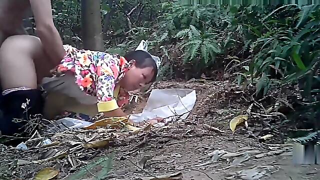 Asian Prostitute Outdoors Doggy Style