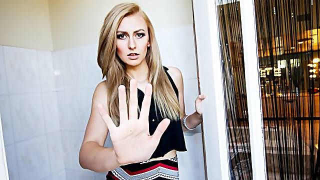 Aesthetic blonde teen Alexa Grace impaled by a long black dick
