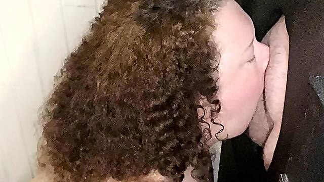 Busty glory hole blowjob slut fucking and eagerly sucking