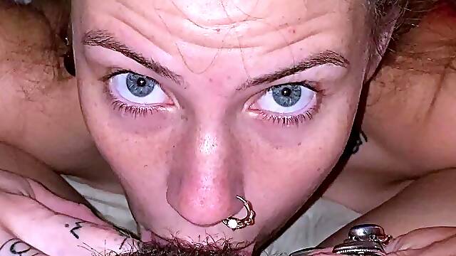 Horny amateur lesbians lick labias