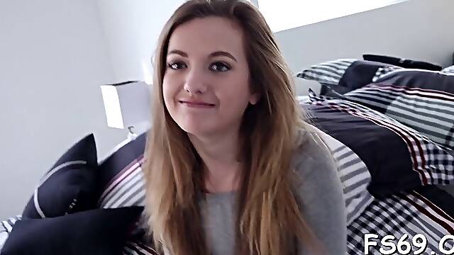 Hot brunette hair hotty enjoys fuck session