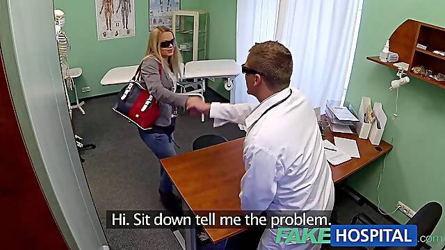 Fakehospital dizzy teenage blondie takes a cum inside from doctor