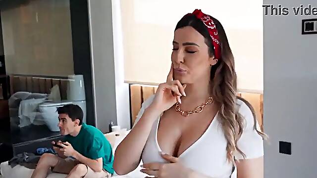 Stepson gets chores done while enjoying some steamy anal play with his busty stepmom, Marica Chanelle