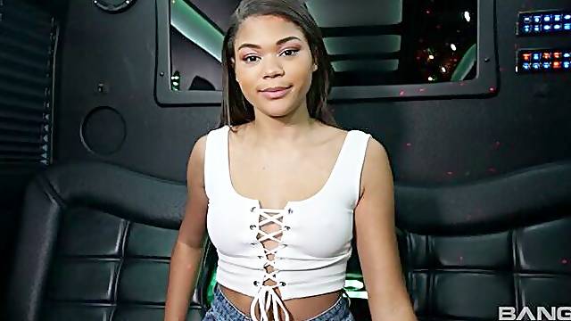 Michelle Anderson Fucks A Dude Raw On A Party Bus