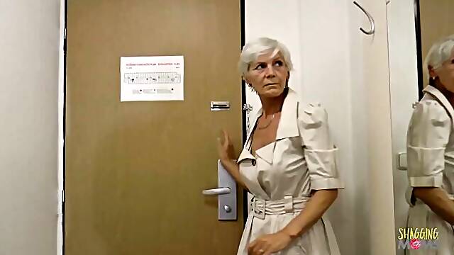 Some May Call Her a Granny, but This MILF Still Rocks Lingerie and Stockings