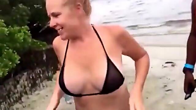 Hot wife day at the beach!