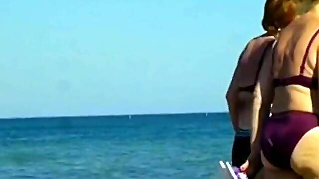 Spy beach mature busty milfs and saggy grannys compilation