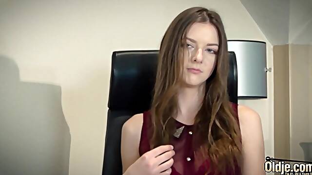 Naive babe got blackmailed by her colleague from work, who just wanted to fuck her pussy
