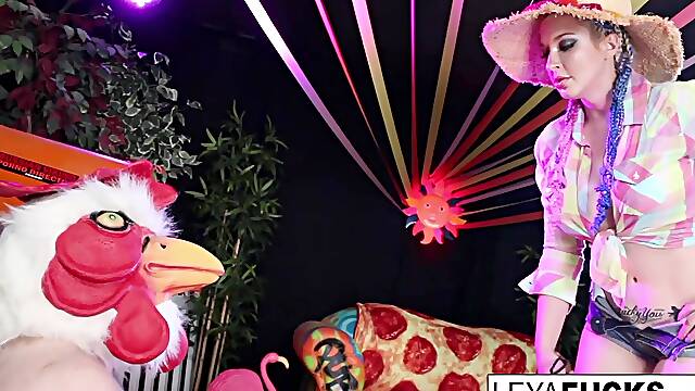 Leya Falcon : Leya Falcon feeds her BBC Anal creampie to her chicken cuck sissy bitch!