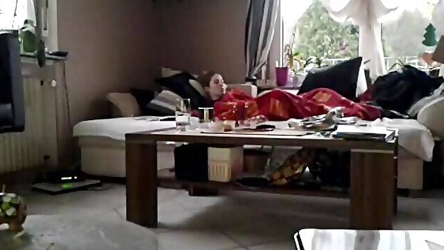 Caught my wife Masturbating under blanked with her nev Dildo. Caught her on my spycam. She has no idea.