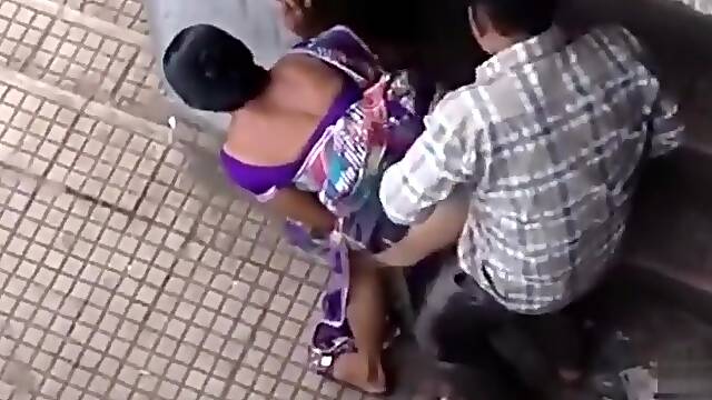 Public doggystyle quickie with an Indian girl