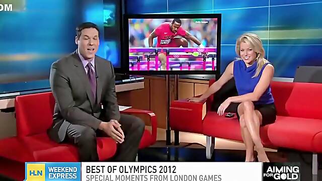 Stunning TV host shows off her underwear during a show