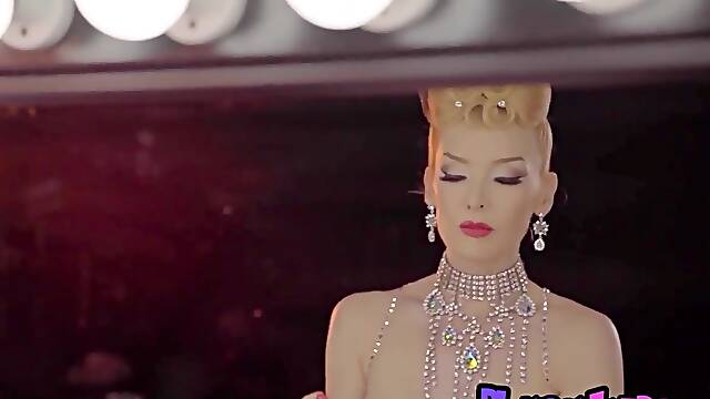 Stepmom Shining In Slutty Burlesque Costume