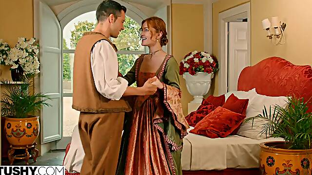 Slim Small-titted Redhead Beauty Indulges In Sweet Fantasies Of Passionate Anal Sex