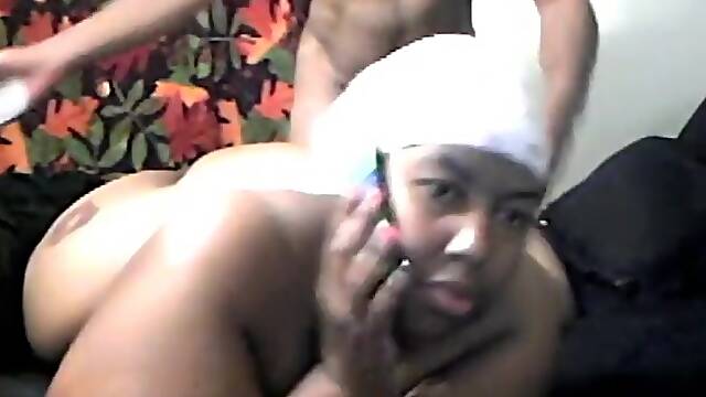 On the phone taking dick