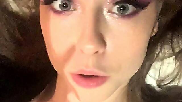 Cute curly brunette solo webcam masturbation
