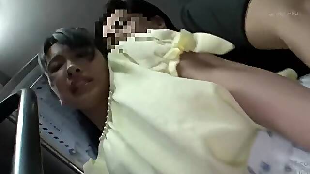 Asian girl fucked in the bus
