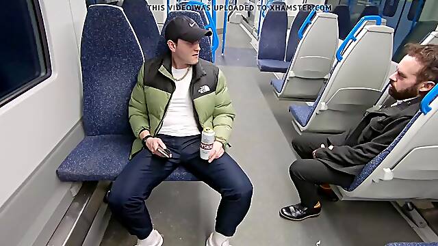 Chav and random passenger fuck without a condom in the train toilet