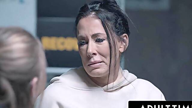 ADULT TIME - 18 Y.o Virgin Theodora Day Gets Scared By Stepdad Fucks Him With Stepmom At Home!