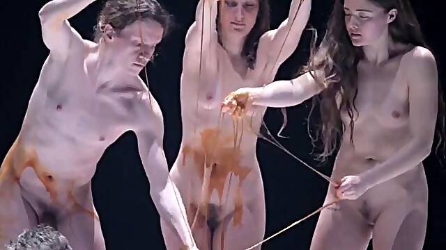 Naked on stage