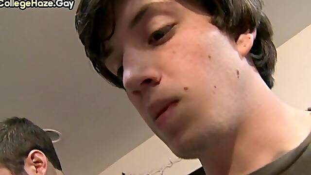 Hazed str8 stud fucked for fraternity after wrestling