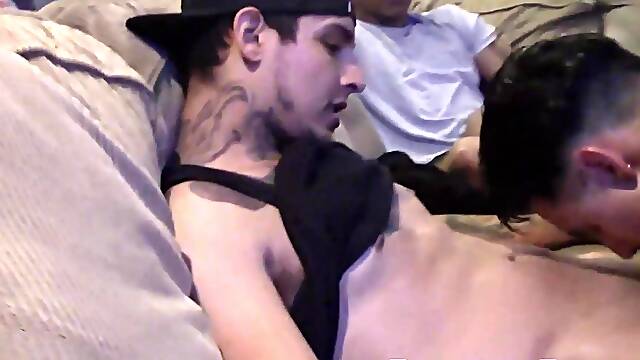 Horny twink gets banged hard and raw by fraternity men