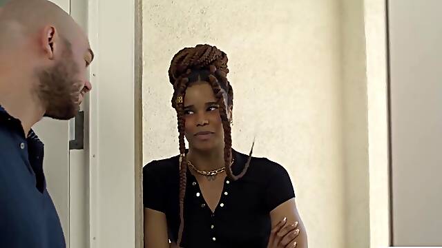 Ebony Trans babe Cloudy Vi butt fucked by big cock