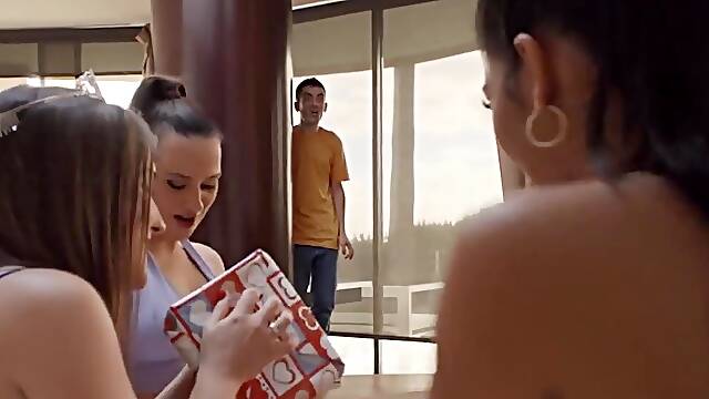 Dude has two perfect asses to fuck in a hot FFM video