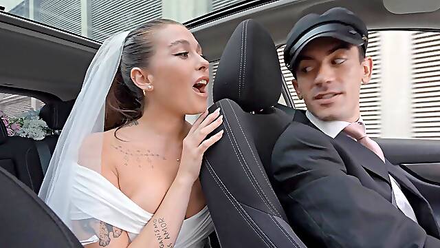 Tattooed bride with natural boobs takes good care of Jordi’s cock