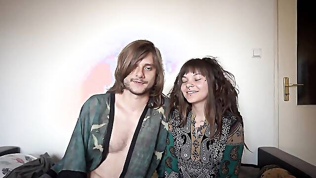 Hairy hippie chick and her boyfriend