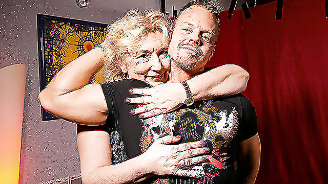 German grandma fucking with a muscled toy boy