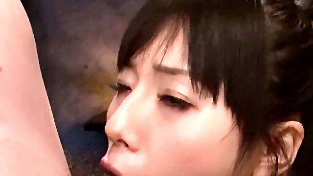 Oiled Asian Beauty Gives Double Gargle Job