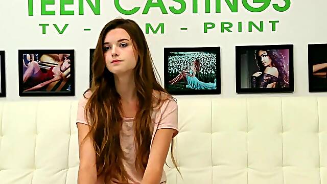 Hardfucked teen facialized at b. casting