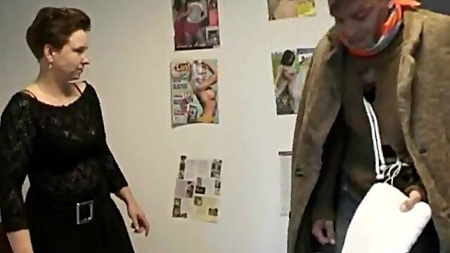 Dutch boy fucks ugly granny office