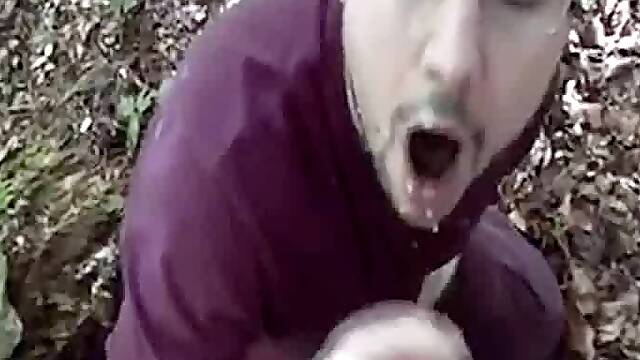 Bear Cub Blows a Load in His Mouth and Swallows