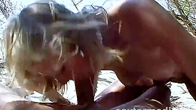 Young blonde gets fucked in the dunes on beach