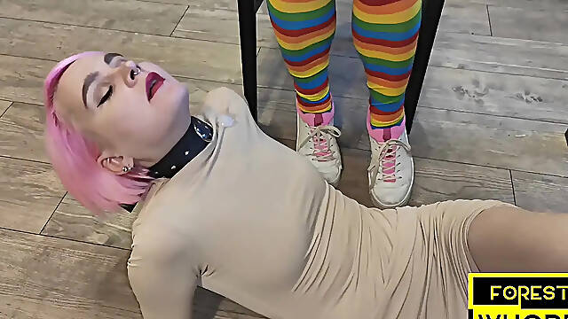 Amateur girl degrades herself with extreme anal and piss play