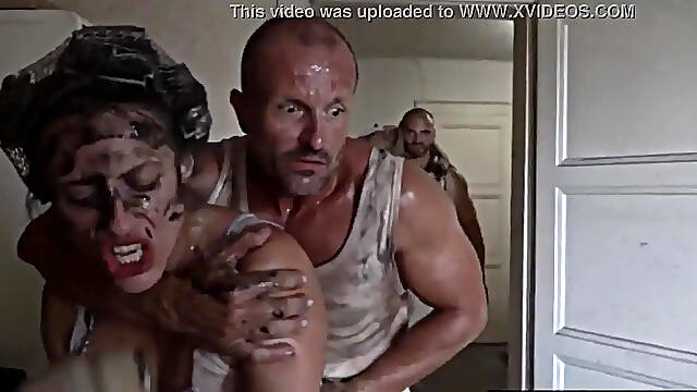 Perverted horror movie shows stuffed ass with vegetables