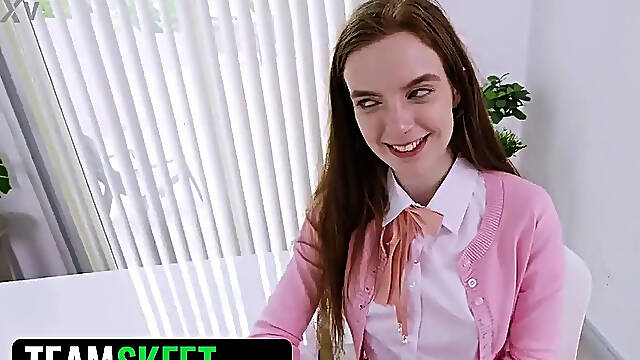 Hunk's Special Day Gift: Tight virgin pussy and big cock fuck teaser