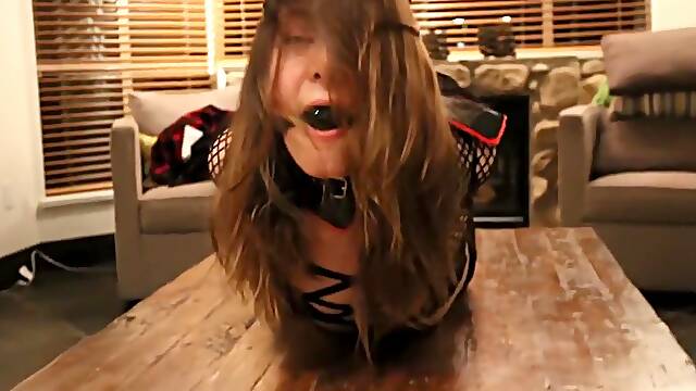 Naughty Lesbian Gagged And Hogtied