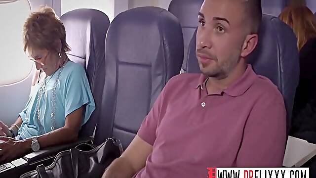 Horny Stewardess Joins The Mile High Club