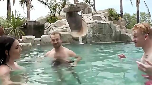 Bisexual Family Pool Fun Group Mmf